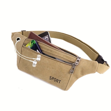 1pc Men's Chest Bag With Large Capacity, Versatile Canvas Multifunctional Waist Bag_voghion.com