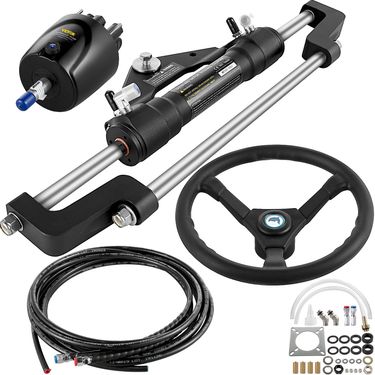 VEVOR Hydraulic Outboard Steering Kit 300HP, Hydraulic Steering Kit Helm Pump,Hydraulic Boat Steering Kit with 22 Feet Hydraulic Steering Hose for Boa_voghion.com