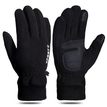 Unisex Warm gloves men's polar fleece autumn and winter thickened windproof cold resistant outdoor cycling sports touch screen gloves women_voghion.com