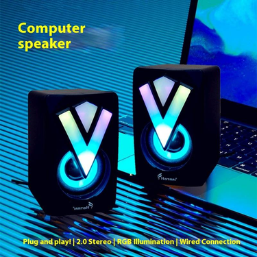 RGB USB Computer Speakers For PC & Laptop - Wired Desktop Soundbar For Home & Office Use_voghion.com