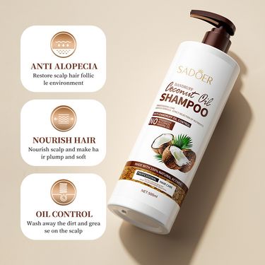 SADOER Coconut Moisturizing Shampoo500ml, Amino Acid Anti Dandruff Shampoo And Conditioner_voghion.com