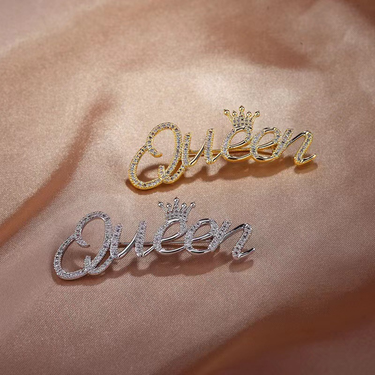 Luxury Designer Queen Brooches For Women Honorable Crown Rhinestone Brooch Pins Dress Accessories Jewelry Party Wedding Gifts_voghion.com