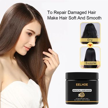 Keratin Hair Masks for Damaged Hair Magical Treatment Frizzy Soft Smooth Shiny Deep Moisturize Straighten Conditioner Scalp Care_voghion.com