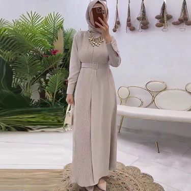 Women's Clothing autumn and winter new elegant women's clothing asymmetrical pleated slim dress long skirt women_voghion.com