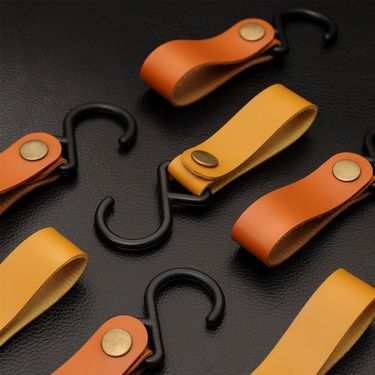 Outdoor Camping S Hanging Rope Storage Portable Triangle Leather Picnic Tent PU Clothesline Hook_voghion.com