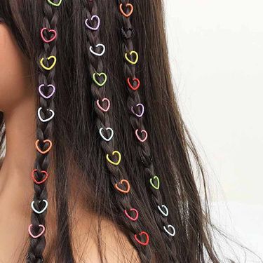 2025 Ins Popular Dopamine Star Hair Accessories, Fashion Metal Braid Hair Clips & Lovely Heart Hair Rings For Stage Performance_voghion.com