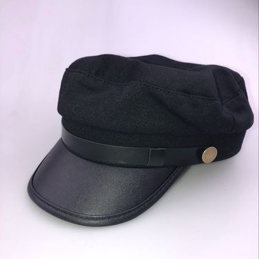 Hot Sale 2024 selling fashion woolen beret cap for men navy hat with leather visor outdoor travel hats women winter warm caps_voghion.com
