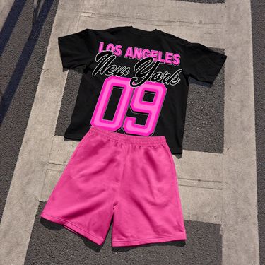 Men's Clothing Casual Short Sleeve T-Shirt Shorts Set Digital Letter Print Breathable Polyester Fabric For Sports Daily Wear (Design Available)_voghion.com