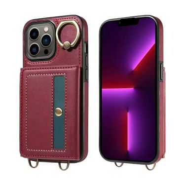 For Samsung S22 S23 S24 Plus Ultra FE A33 A53 A73 A23 A24 A25 A34 A54 Leather Card Holder Ring Stand Long Strap Phone Case Cover_voghion.com