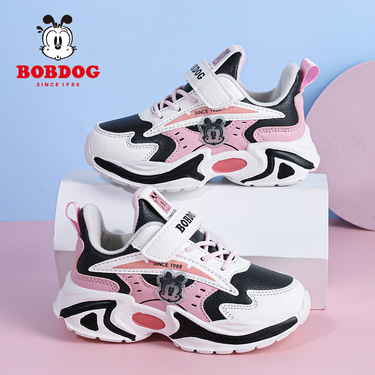 BOBDOG girls sneakers children's pops shoes leather waterproof fall and winter new students button shoes breathable tennis shoes_voghion.com