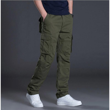 Frühling Herbst Cargo Casual Herren Baggy Regelmäßige Baumwolle Männliche Kampf Taktische Hosen Multi Taschen_voghion.com
