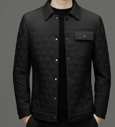 2024 Men's Coat Autumn and Winter New High-End Men's Cotton Jacket Lapel Fashion Trend Casual Light Thin Thick Coat_voghion.com