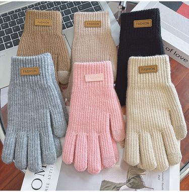 Autumn And Winter Finger Cycling Wool Knitted Gloves For Women To Prevent Cold And Keep Warm In Winter Women Can Touch Screen_voghion.com