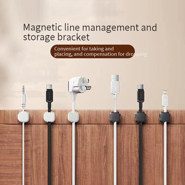 Magnetic Cable Organizer - Wall/Desk Mount Cord Holder For Phone Charger USB & Power Cables Wire Management Clips With Strong Adhesive_voghion.com