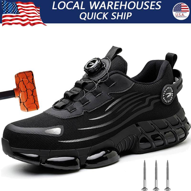 Rotating Button Safety Shoes Men Anti-smash Anti-puncture Work Shoes Men Sport Shoes Security Steel Toe Cap Shoes Protective Lightweight Boots_voghion.com