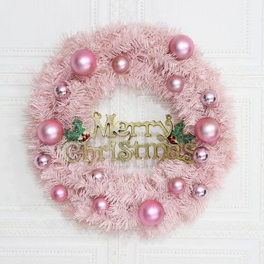 Factory Outlet Christmas Decoration Pink Christmas Garland 30/40/50cm Rattan Ring Shopping Mall Window Scene Hanging_voghion.com