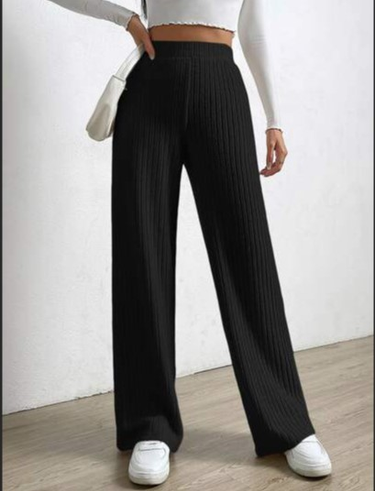 Women's fashionable wide-legged comfortable solid color versatile spring and autumn drape straight casual women's trousers_voghion.com