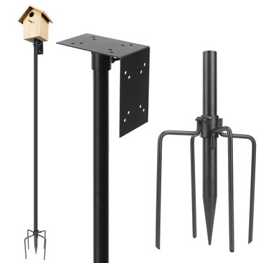 78.7in Bird House Pole Kit Height Adjustable Bird Feeder Pole Mount Kit Heavy Duty Bird House Pole Set with 5 Prongs Base for Bird House Bird Feeder_voghion.com