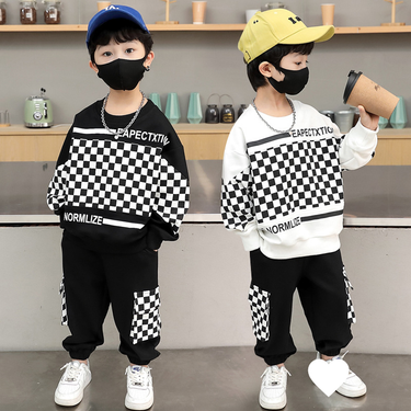 Teenage and guys little young men clothing Boys suits 2024 new style fashionable and stylish children's sports sweatshirts handsome clothes trend_voghion.com