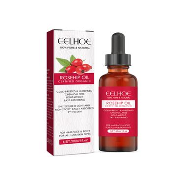 EELHOE Rose Hip Facial Essential Oil Facial Body Moisturizing Skin Care Supple Hair Care Massage Essential Oil_voghion.com