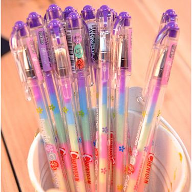 Korean stationery 6 colors in one watercolor pen water chalk DIY handmade album graffiti pen factory wholesale_voghion.com
