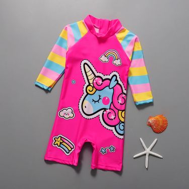 Baby S, Women's Treasure Long Sleeved One-piece Unicorn Cartoon Sunscreen Hot Spring, Children's Baby Girl Cute_voghion.com