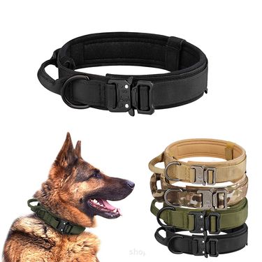 Pet Products Outdoor Tactical Dog Collar Metal Buckle Breathability Nylon Collar Medium And Large Dog Training Neck Collar Dog_voghion.com