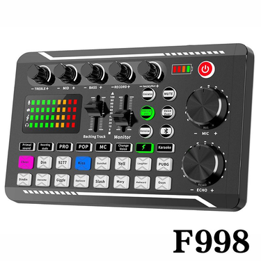F998/V8S Microphone Live Mixer Board Sound Card Audio Mixing Console Amplifier_voghion.com