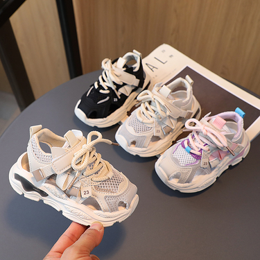 Summer New Sports Sandals Girls' Hollow Breathable Baby Soft Sole Little Children's Boys' Dad Shoes_voghion.com