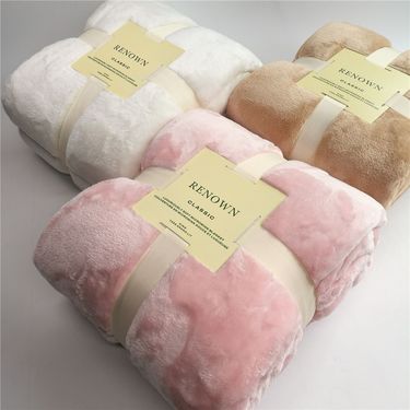 Blanket flannel blanket small winter single blanket embroidered logo office lunch break air conditioning coral fleece nap blanket_voghion.com