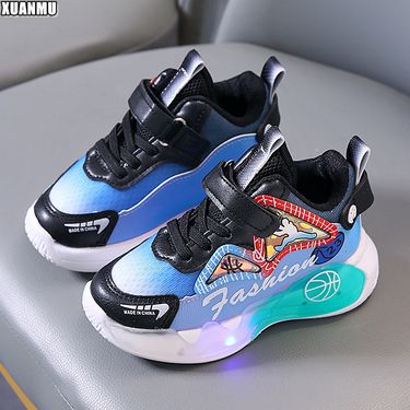 XUANMU Children Sport Shoes Boys Girls Autumn Winter Middle Children Shoes Primary School Basketball Shoes XA100_voghion.com
