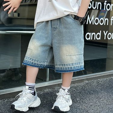 Kid's Clothing Children's Casual Pants Summer New Boys Trendy Raw Edge Jeans Small And Medium Children's Summer Shorts_voghion.com