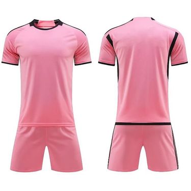 2425 Miami Home Bareboard Short Sleeved Adult And Children's Pink Football Jersey Set Team Kits_voghion.com