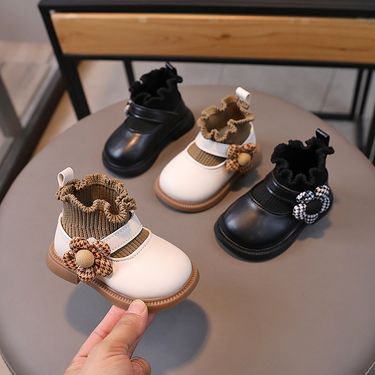 One-piece delivery autumn and winter New Girls style 01-3-3 children toddler shoes princess shoes leather shoes warm cotton shoes_voghion.com