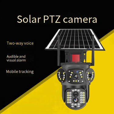 Security Cameras V380Pro Solar Surveillance Camera Outdoor Night Vision HD Three Screen Network Camera_voghion.com