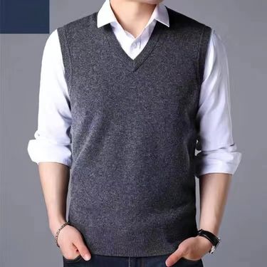 Men's Clothing A Generation Of Middle-aged And Elderly Men's Knitted Waistcoat Spring And Autumn Men's Coat Dad Waistcoat Four Seasons Can Wear Vest_voghion.com