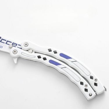CSGO Butterfly Flip Beginner Practice Toy Folding Portable Outdoor Knife Full Steel Unsharpened_voghion.com