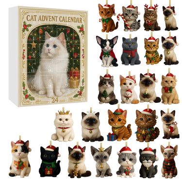 New Arrival For A Perfect Christmas Advent Calendar Blind Box For Cat Lovers, Christmas Tree Decorations, Acrylic Ornaments_voghion.com