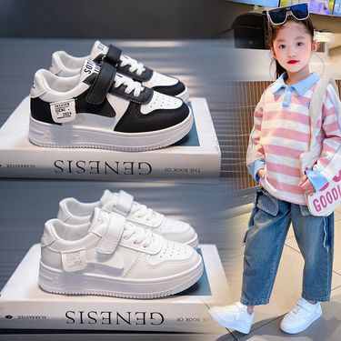 Kids' Shoes Spring And Autumn New Casual All Match Children's Sneakers Velcro Soft Soled White Shoes Boys' Sports Shoes_voghion.com