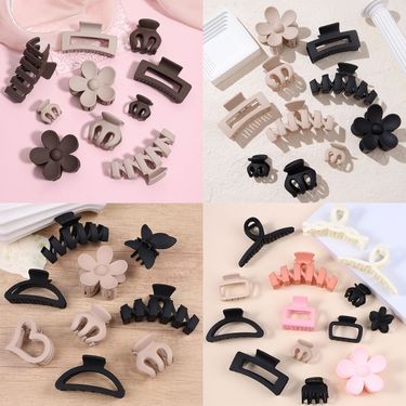 Multi-Style Claw Clip Set - Large Matte Back-of-Head Shower Updo Clips - Simple Elegant Shark Clip Collection_voghion.com