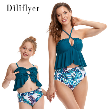 Mother & Kids 2024 new parent-child bikini European and American belly-covering split swimsuit manufacturers spot wholesale swimsuit_voghion.com