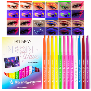 Handaiyan fluorescent pencil set Han Daiyan very fine color eyeliner gel pen waterproof and non dizzy makeup_voghion.com