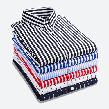 Men's Clothing Spring And Autumn Long Sleeve Shirt Trendy Handsome Slim Trendy Youth Casual Striped Shirt_voghion.com