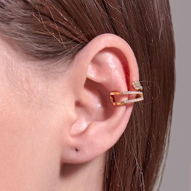 Diamond-Studded Snake-Shaped Without Holes Ins Fashion Personality Simple C-Type Bone Clip Versatile Ear Jewelry_voghion.com