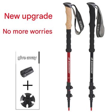NOKO-Five-section Outdoor Trekking Pole, Foldable Steel Wire Pole, Adjustable And Portable, Aluminum Alloy Telescopic Pole_voghion.com