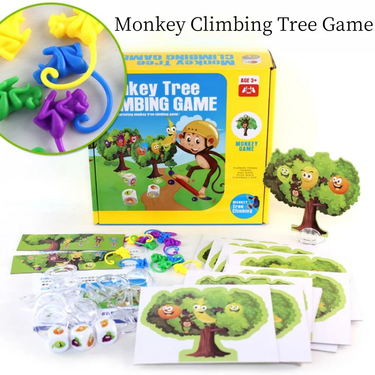 Board Game Children's Dice Color Recognition Game Montessori Tabletop Monkey Climbing Tree Game Math Thinking Education Toy_voghion.com