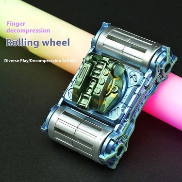 Relieve stress toys, children's creative tank mecha, fingertip rotation, spinning top, wheel pulling, sound release toys_voghion.com