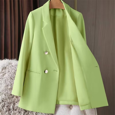 Women's fashion with green and red small suits_voghion.com