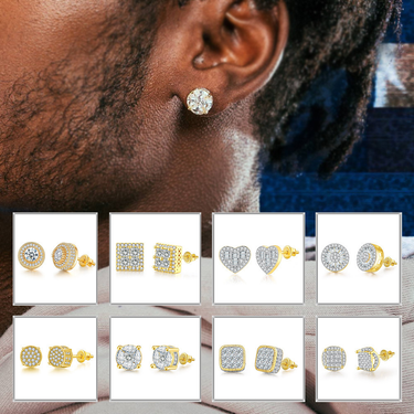 Hip Hop Zircon Earrings For Men And Women Full Diamond Gold Plated Thread Earrings And Earrings_voghion.com