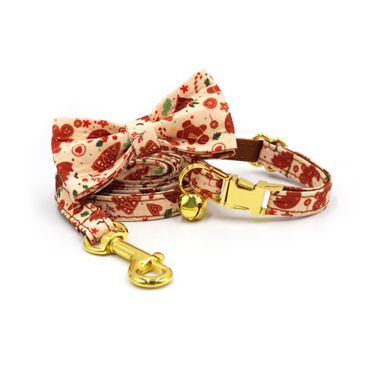 New Christmas Cute Bell Print Adjustable Laser Engraved Cat Collar_voghion.com
